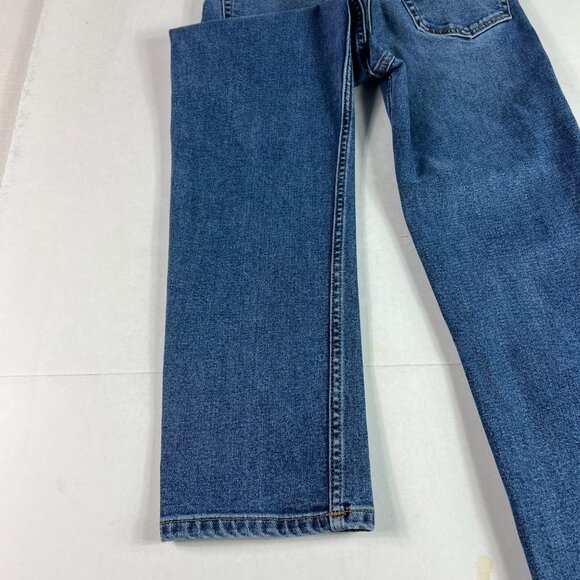 Re/Done Jean Women 25x26* 70s Stove Pipe High Rise Skinny Crop Blue Denim Tag 25 - Picture 11 of 16